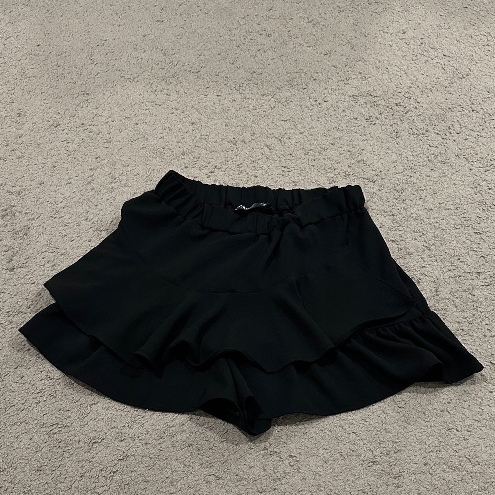 Zara Black Tiered Ruffle Skort
